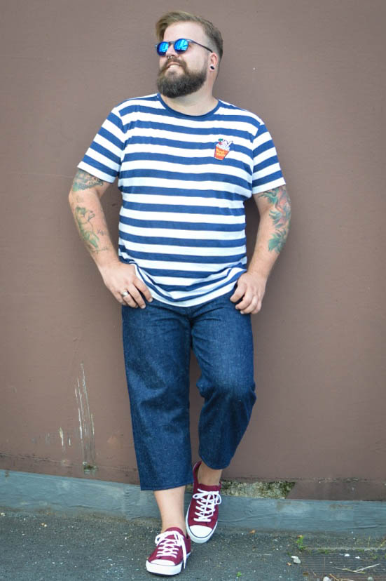 Plus size Male Model Blog Blogger Große Größen Männer XXL Dein Jeans 7/8 Hose