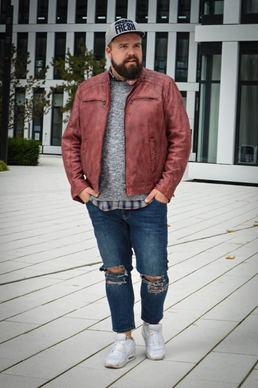 Engbers XXL Männermode große Größe Plus size Male Fashion Blog Blogger Claus Fleissner Lederjacke XXL Streetstyle
