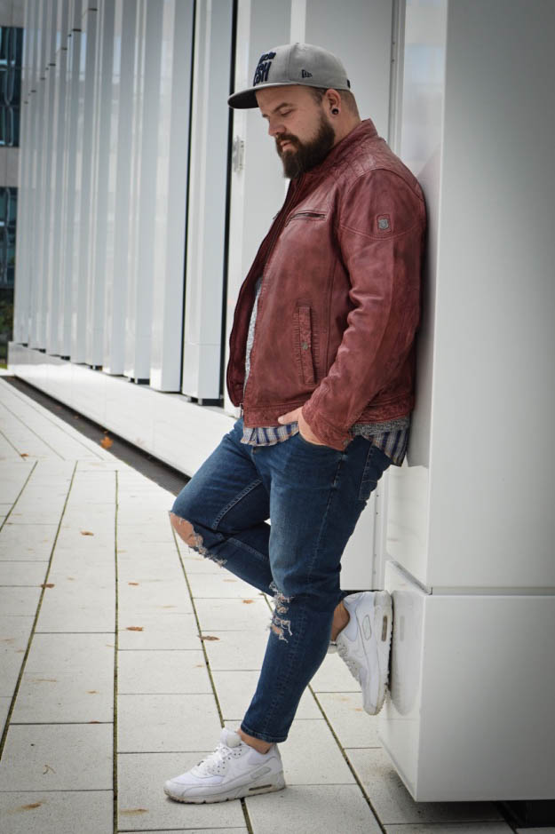 Engbers XXL Männermode große Größe Plus size Male Fashion Blog Blogger Claus Fleissner Lederjacke XXL Streetstyle
