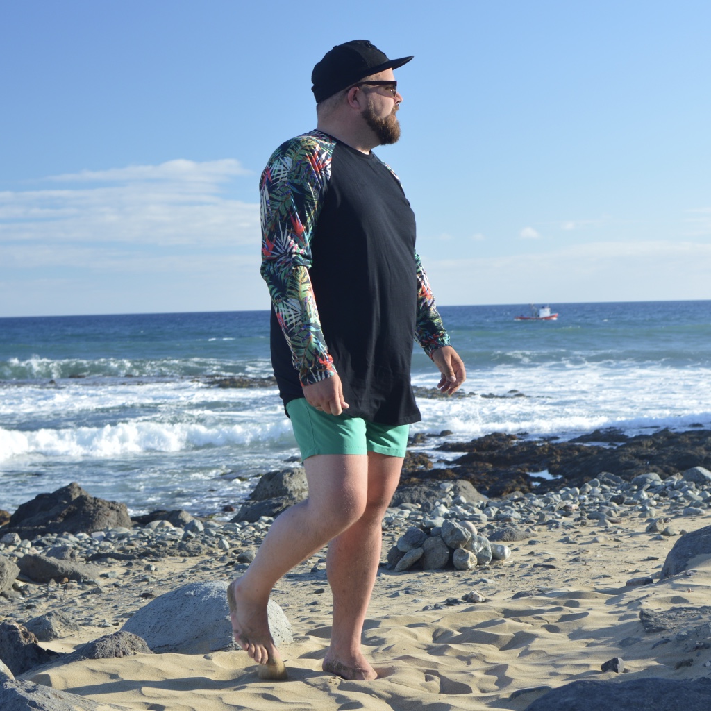 ASOS PLUS swimwear beachwear swim shorts Badehose Strand beach große Größe plus size model Claus