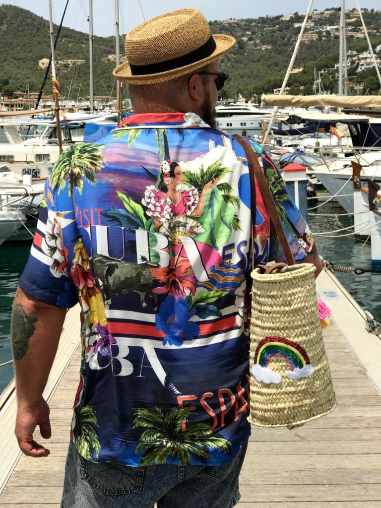 Hemd Asos Plus Postkarten Motiv Mallorca
