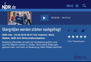 Interview NDR Info über Plus Size Mode bei Männern