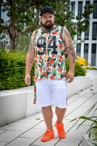 H&M Men Flower Palm Print Male Plus Size Fashion Blog Blogger Model Claus Fleissner