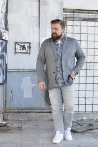 Jersey Sakko Jacket Plus Size Happy Size Casual Friday Business Hemd geblümt