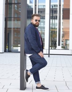 H&M Extended Sizes Denim Bomber T-Shirt Jeans Jeansjacke