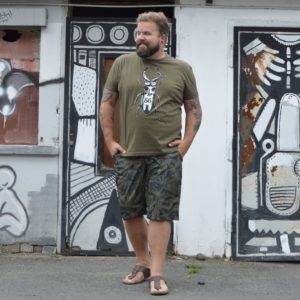 Happy Size Men Plus blog model plus size Claus Festival Look Outfit palm print Palmen camouflage