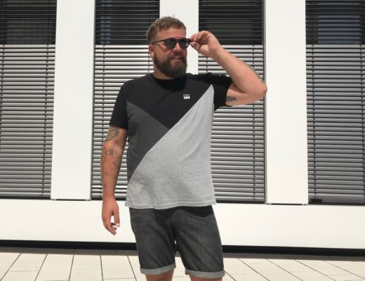 Claus Fleissner Jan Vanderstorm T-Shirt geometrisch schwarz black grau grey