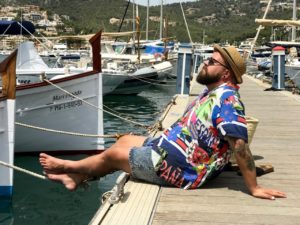 Hemd Asos Plus Postkarten Motiv Mallorca