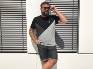 Claus Fleissner Jan Vanderstorm T-Shirt geometrisch schwarz black grau grey