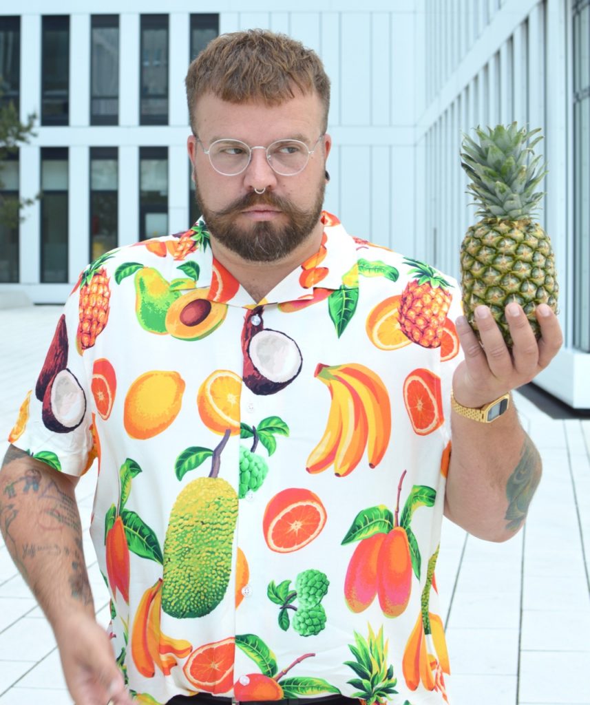 Asos Plus Size Hawaii Hemd shirt fruit print Ananas pineapple Banane Banana