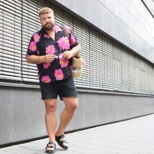 Asos Plus Shirt Floral Print Flower Blumen Muster pink schwarz