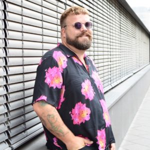 Asos Plus Shirt Floral Print Flower Blumen Muster pink schwarz
