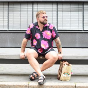 Asos Plus Shirt Floral Print Flower Blumen Muster pink schwarz